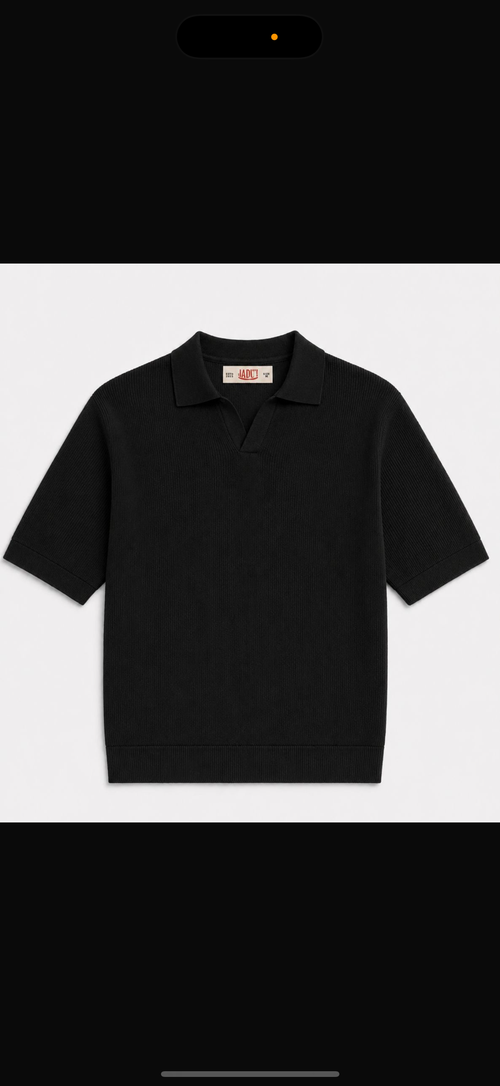 Black Knit Polo
