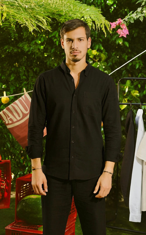 Black Linen Shirt