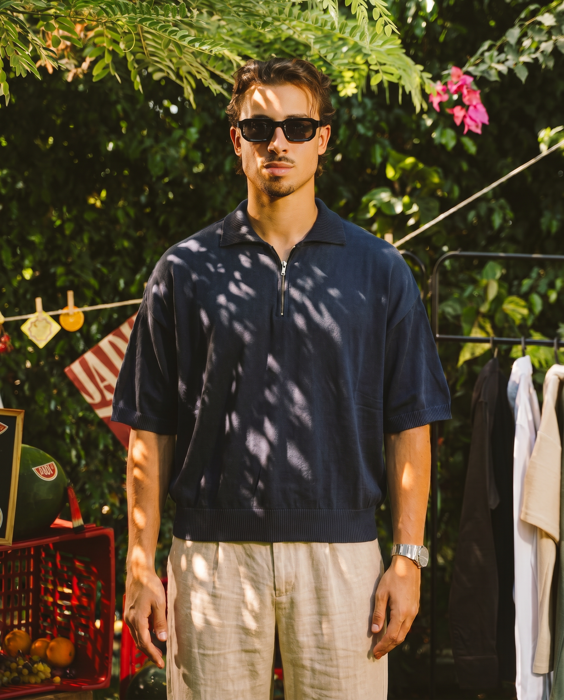 Jadui Half Zip Knit Polo