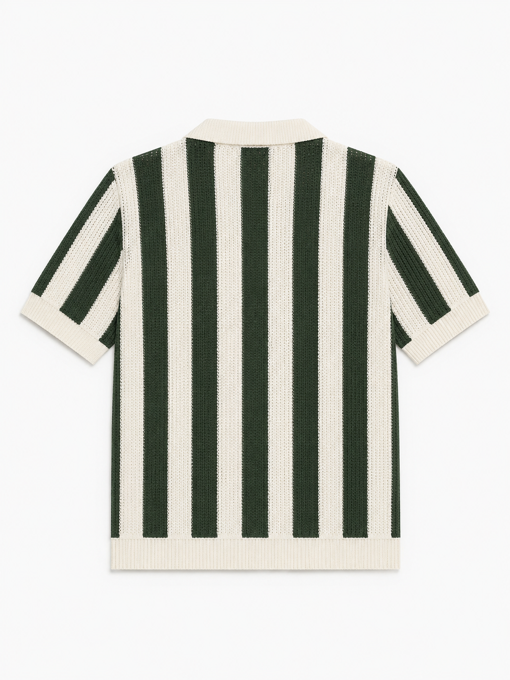 Olive & Off-White Striped Polo