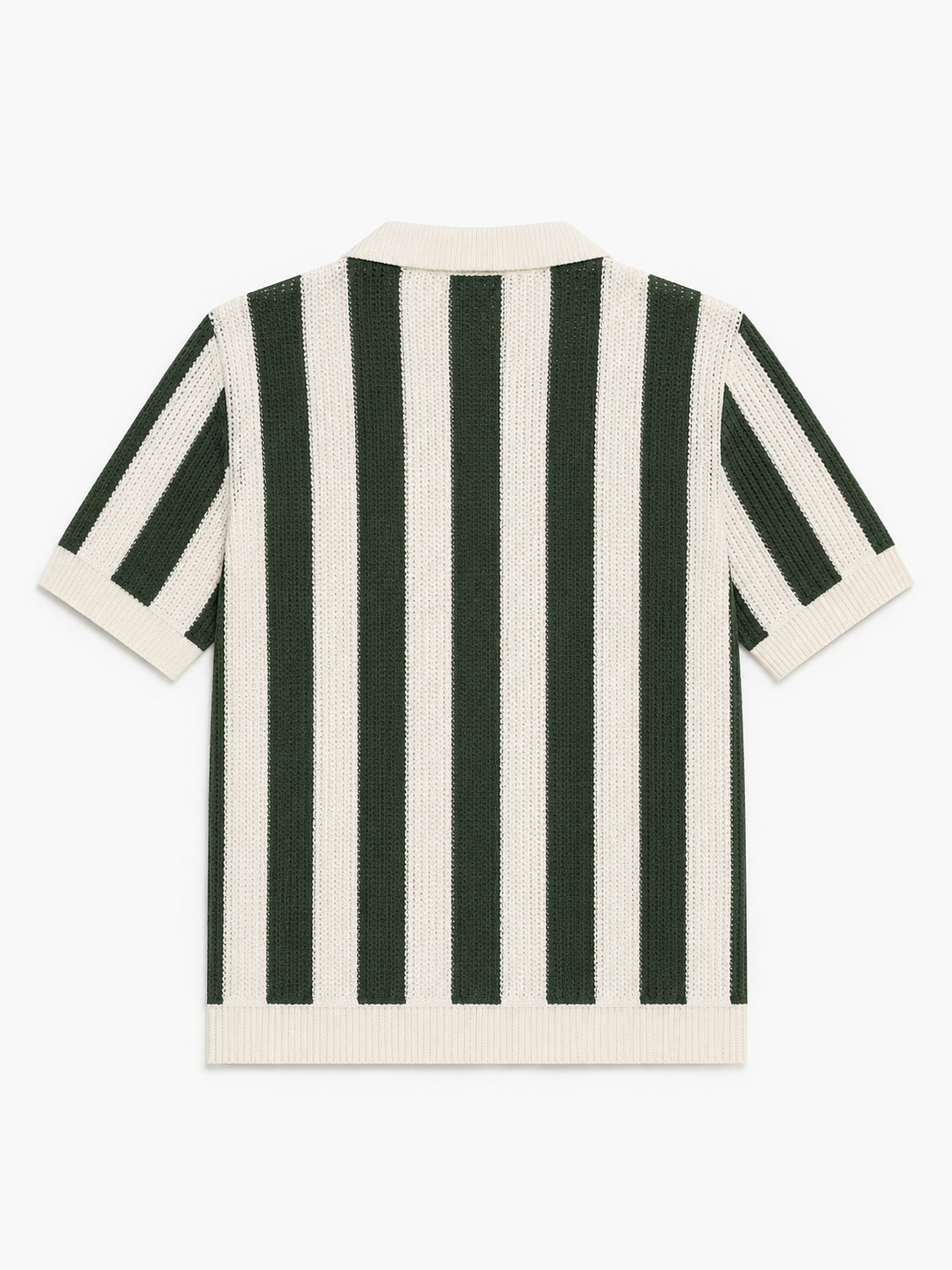 Olive & Off-White Striped Polo