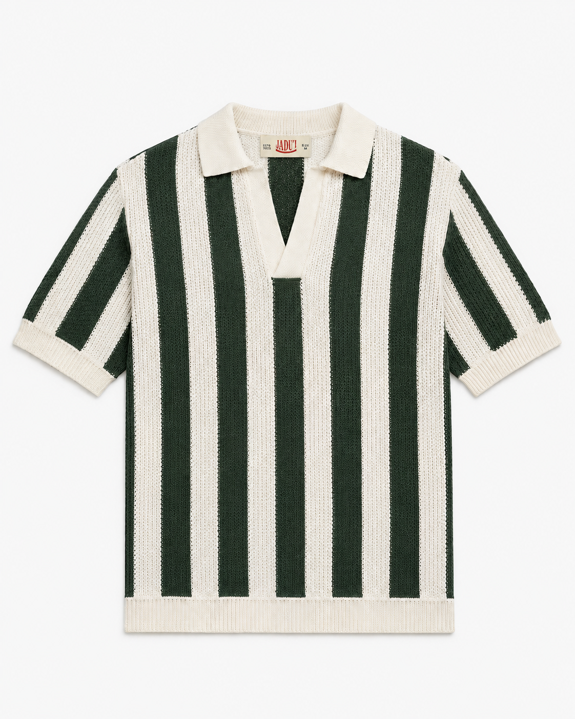 Olive & Off-White Striped Polo