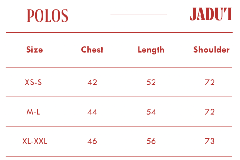 Beige Textured Polo size chart
